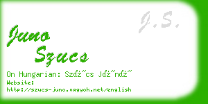 juno szucs business card